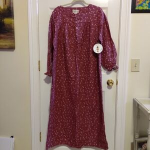 NEW Giorgio Santa Angelo Long sleeve Cotton Nightgown Size L